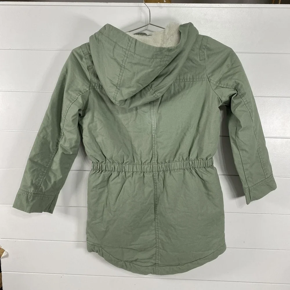 Gap Kids Jacket Youth Medium 8 Green Hooded ColdControl‎ Sherpa Utility Parka